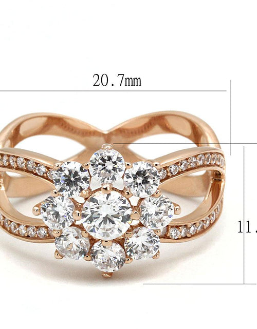 Load image into Gallery viewer, TS586 - Rose Gold 925 Sterling Silver Ring with AAA Grade CZ  in Clear
