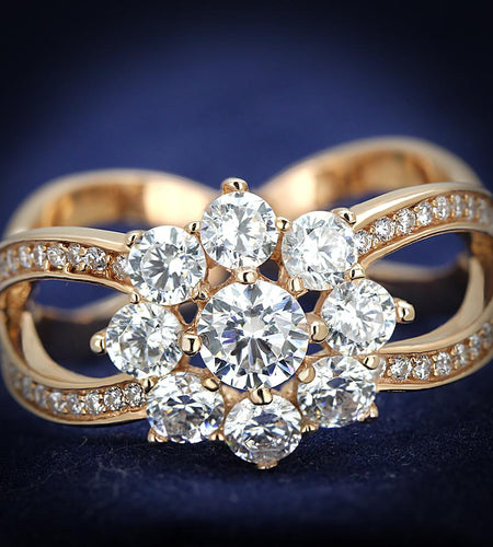 TS586 - Rose Gold 925 Sterling Silver Ring with AAA Grade CZ  in Clear